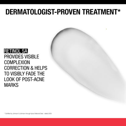 Neutrogena Retinol SA Stubborn Marks PM Treatment – Face Exfoliating Treatment for Post-Acne Marks & Uneven Skin Tone, Non-Comedogenic, 1.0 Fl Oz