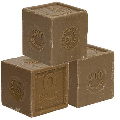 Savon de Marseille - French Soap Cube Made with Organic Olive Oil - Set of 3 (10.58 oz Each) - Suitable for All Skin Types