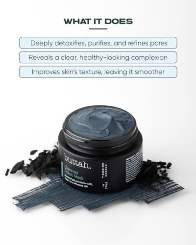 Buttah Skin Charcoal Detox Mask - Deep Cleansing Mask for Melanin Rich Skin - 1 fl oz Avelisse