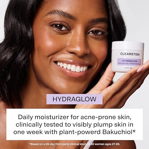 CLEARSTEM HYDRAGLOW Stem Cell Moisturizer with Bakuchiol & Squalene - Youthful Skin Face Moisturizer for All Skin Types - Gluten Free & Cruelty Free - 2 fl oz / 60ml Avelisse