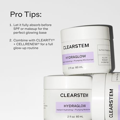 CLEARSTEM HYDRAGLOW Stem Cell Moisturizer with Bakuchiol & Squalene - Youthful Skin Face Moisturizer for All Skin Types - Gluten Free & Cruelty Free - 2 fl oz / 60ml Avelisse