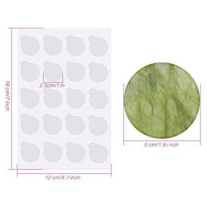 200 Pcs Eyelash Extension Adhesive Glue Pallet Sticker Pads & 1 Jade Stone - Disposable Waterproof Adhesive Holder for Lash Artists