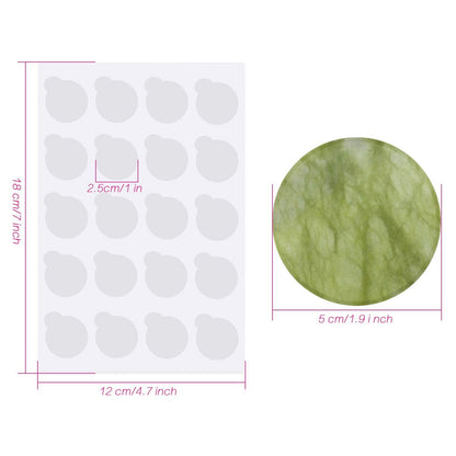 200 Pcs Eyelash Extension Adhesive Glue Pallet Sticker Pads & 1 Jade Stone - Disposable Waterproof Adhesive Holder for Lash Artists