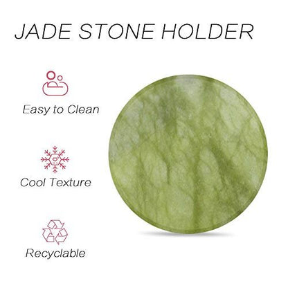 200 Pcs Eyelash Extension Adhesive Glue Pallet Sticker Pads & 1 Jade Stone - Disposable Waterproof Adhesive Holder for Lash Artists