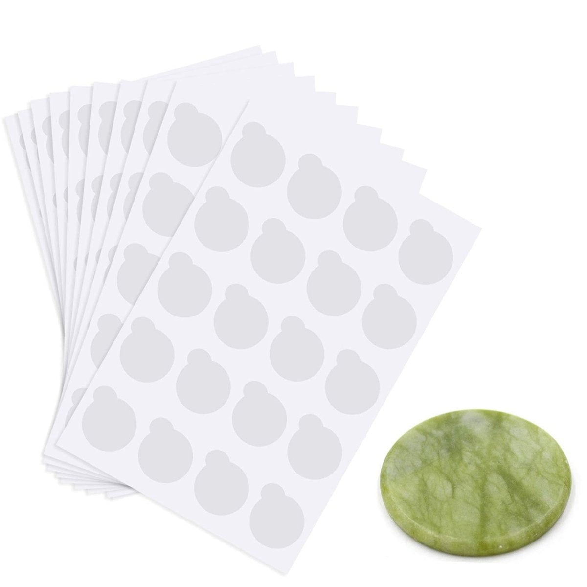200 Pcs Eyelash Extension Adhesive Glue Pallet Sticker Pads & 1 Jade Stone - Disposable Waterproof Adhesive Holder for Lash Artists - görsel 1
