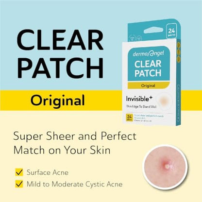 DERMA ANGEL Ultra Invisible Acne Patches for Cystic Acne - 48 Count, 3 Sizes, Day & Night Use Avelisse