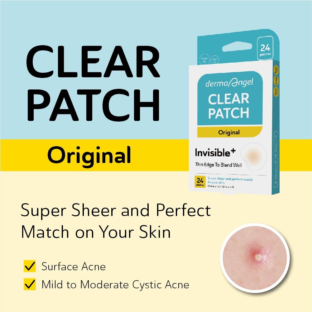 DERMA ANGEL Ultra Invisible Acne Patches for Cystic Acne - 48 Count, 3 Sizes, Day & Night Use Avelisse