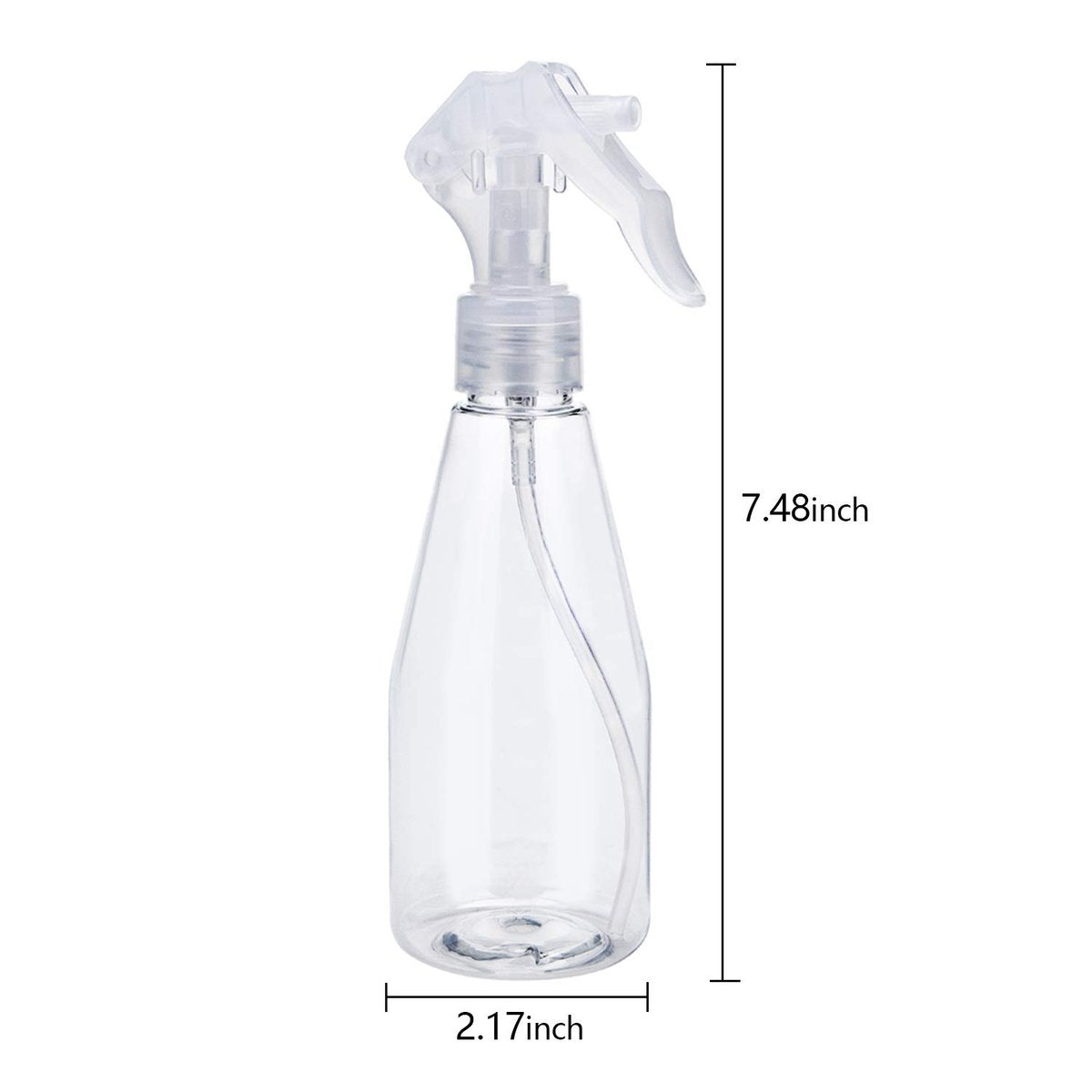 Suwimut 9-Pack Clear Plastic Spray Bottles 200ml - Empty Refillable Fine Mist Trigger Sprayers for Cleaning, Hair Care, Essential Oils & Plants Avelisse