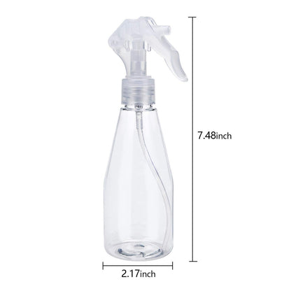 Suwimut 9-Pack Clear Plastic Spray Bottles 200ml - Empty Refillable Fine Mist Trigger Sprayers for Cleaning, Hair Care, Essential Oils & Plants Avelisse