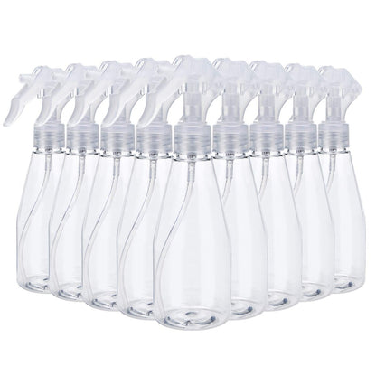 Suwimut 9-Pack Clear Plastic Spray Bottles 200ml - Empty Refillable Fine Mist Trigger Sprayers for Cleaning, Hair Care, Essential Oils & Plants Avelisse