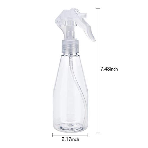Suwimut 9-Pack Clear Plastic Spray Bottles 200ml - Empty Refillable Fine Mist Trigger Sprayers for Cleaning, Hair Care, Essential Oils & Plants Avelisse