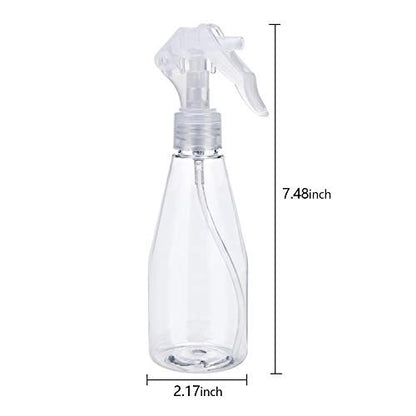 Suwimut 9-Pack Clear Plastic Spray Bottles 200ml - Empty Refillable Fine Mist Trigger Sprayers for Cleaning, Hair Care, Essential Oils & Plants Avelisse