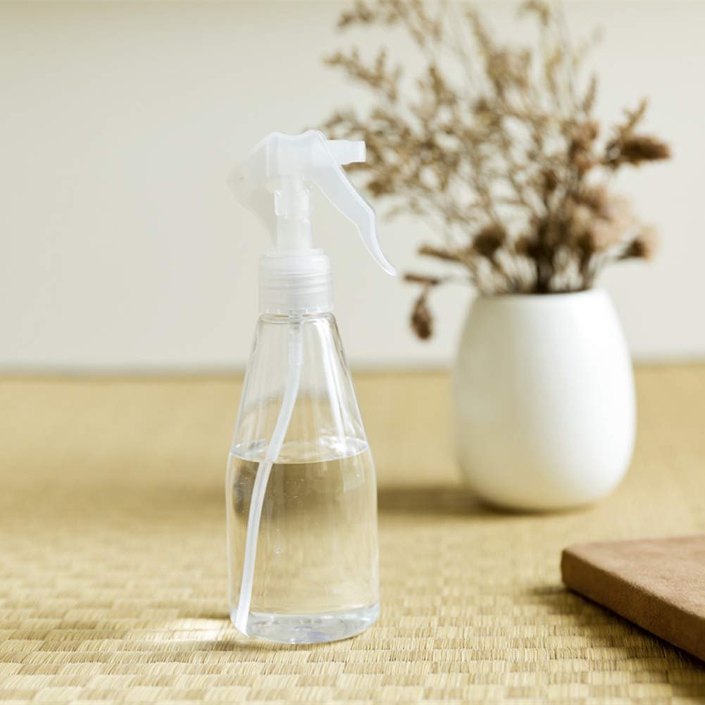 Suwimut 9-Pack Clear Plastic Spray Bottles 200ml - Empty Refillable Fine Mist Trigger Sprayers for Cleaning, Hair Care, Essential Oils & Plants Avelisse