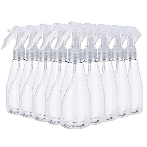 Suwimut 9-Pack Clear Plastic Spray Bottles 200ml - Empty Refillable Fine Mist Trigger Sprayers for Cleaning, Hair Care, Essential Oils & Plants Avelisse