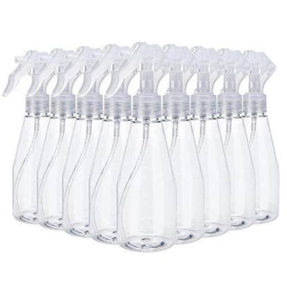 Suwimut 9-Pack Clear Plastic Spray Bottles 200ml - Empty Refillable Fine Mist Trigger Sprayers for Cleaning, Hair Care, Essential Oils & Plants Avelisse
