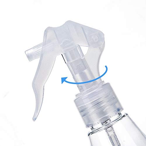 Suwimut 9-Pack Clear Plastic Spray Bottles 200ml - Empty Refillable Fine Mist Trigger Sprayers for Cleaning, Hair Care, Essential Oils & Plants Avelisse