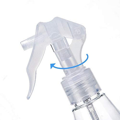 Suwimut 9-Pack Clear Plastic Spray Bottles 200ml - Empty Refillable Fine Mist Trigger Sprayers for Cleaning, Hair Care, Essential Oils & Plants Avelisse