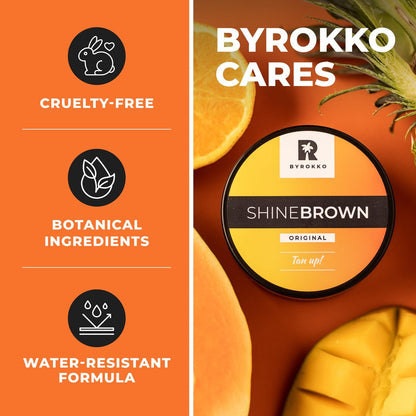 BYROKKO Shine Brown Tanning Accelerator Lotion - Indoor & Outdoor Fast Dark Tan Cream with Bronzer - Natural Botanical Oils for Face & Body - Water Resistant Formula - 7.1 Fl Oz Avelisse