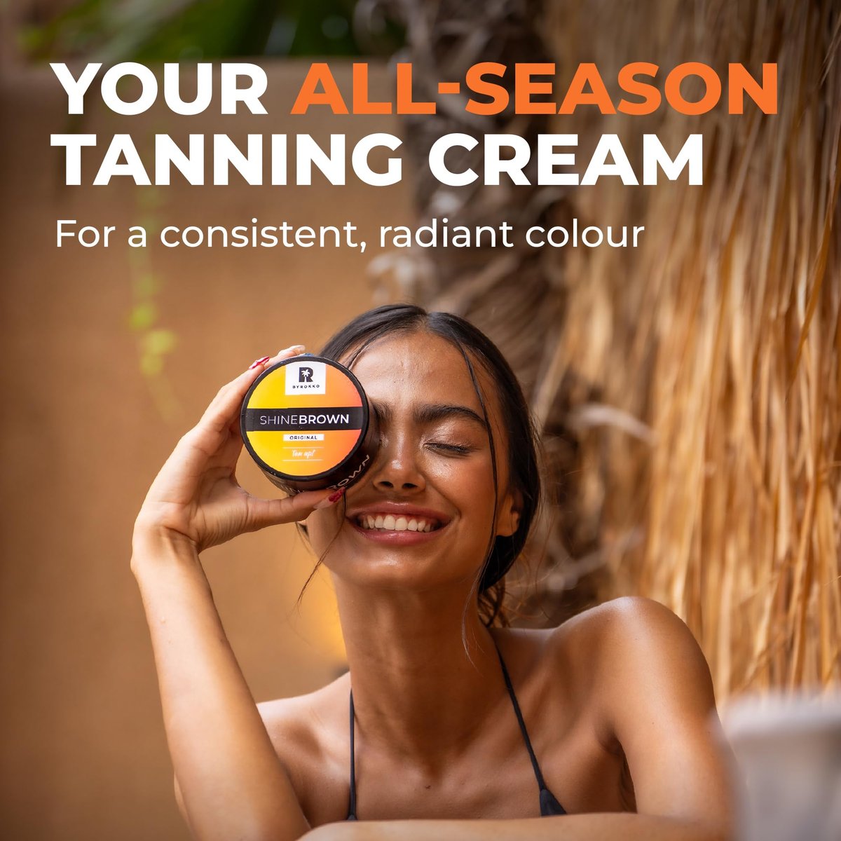 BYROKKO Shine Brown Tanning Accelerator Lotion - Indoor & Outdoor Fast Dark Tan Cream with Bronzer - Natural Botanical Oils for Face & Body - Water Resistant Formula - 7.1 Fl Oz Avelisse