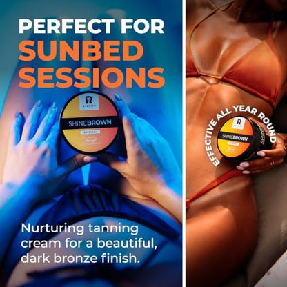 BYROKKO Shine Brown Tanning Accelerator Lotion - Indoor & Outdoor Fast Dark Tan Cream with Bronzer - Natural Botanical Oils for Face & Body - Water Resistant Formula - 7.1 Fl Oz Avelisse
