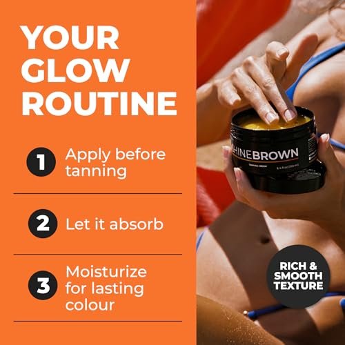 BYROKKO Shine Brown Tanning Accelerator Lotion - Indoor & Outdoor Fast Dark Tan Cream with Bronzer - Natural Botanical Oils for Face & Body - Water Resistant Formula - 7.1 Fl Oz Avelisse