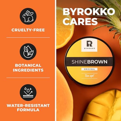 BYROKKO Shine Brown Tanning Accelerator Lotion - Indoor & Outdoor Fast Dark Tan Cream with Bronzer - Natural Botanical Oils for Face & Body - Water Resistant Formula - 7.1 Fl Oz Avelisse