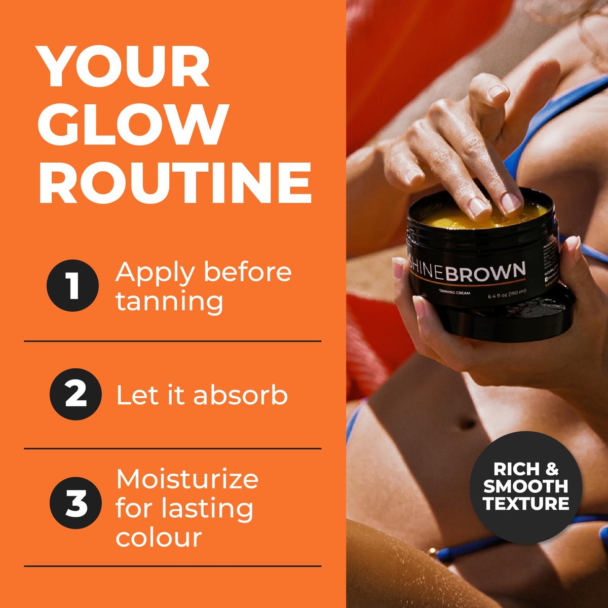 BYROKKO Shine Brown Tanning Accelerator Lotion - Indoor & Outdoor Fast Dark Tan Cream with Bronzer - Natural Botanical Oils for Face & Body - Water Resistant Formula - 7.1 Fl Oz Avelisse