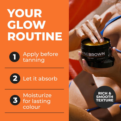 BYROKKO Shine Brown Tanning Accelerator Lotion - Indoor & Outdoor Fast Dark Tan Cream with Bronzer - Natural Botanical Oils for Face & Body - Water Resistant Formula - 7.1 Fl Oz Avelisse