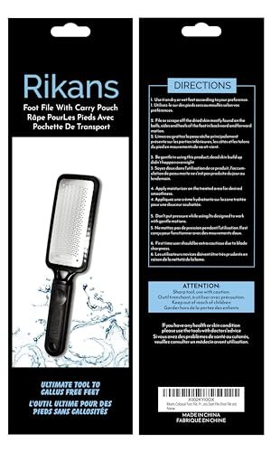 Rikans Colossal Foot File Set - Professional Stainless Steel Callus Remover for Wet or Dry Skin - 2-Pack Coarse Foot Rasp