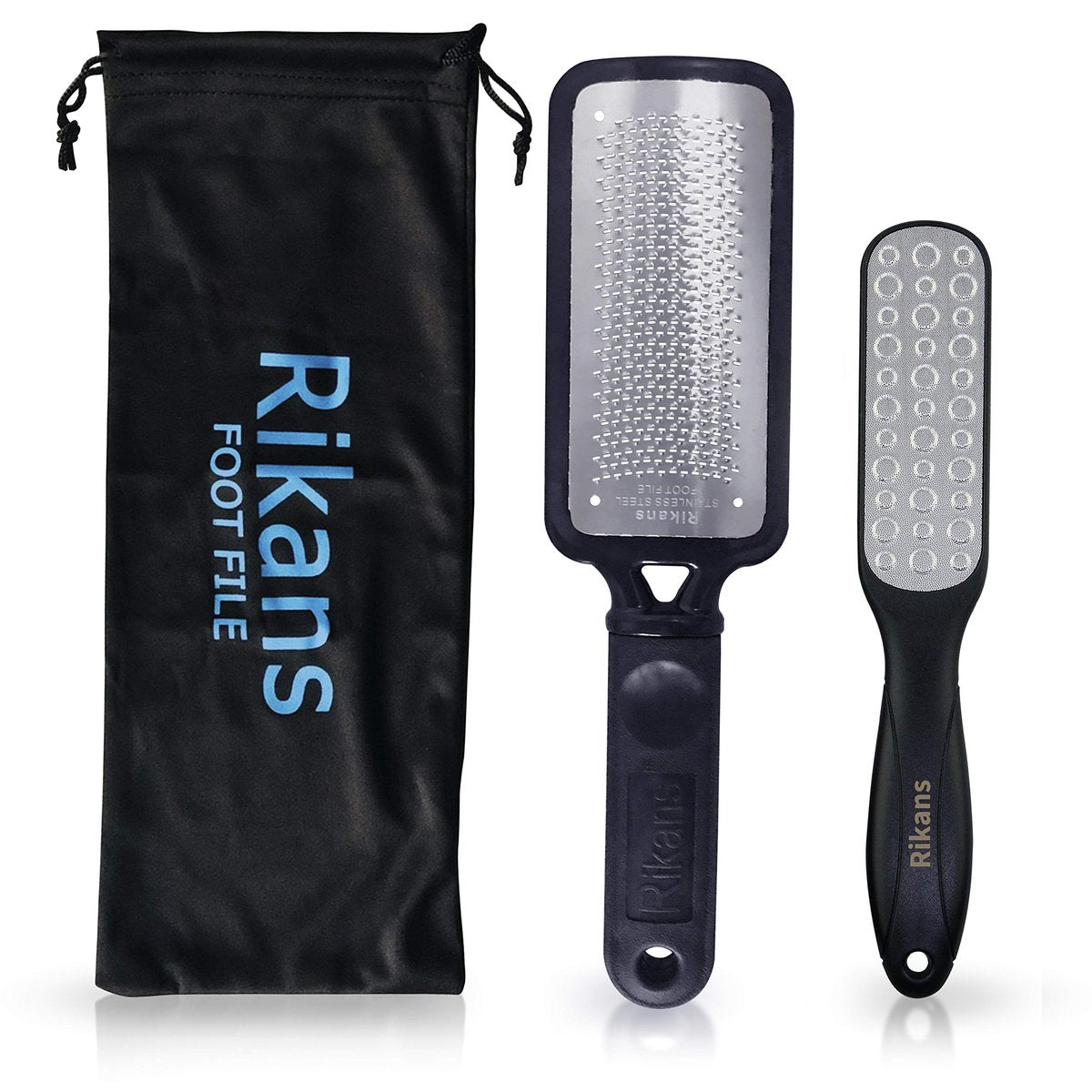 Rikans Colossal Foot File Set - Professional Stainless Steel Callus Remover for Wet or Dry Skin - 2-Pack Coarse Foot Rasp - görsel 1