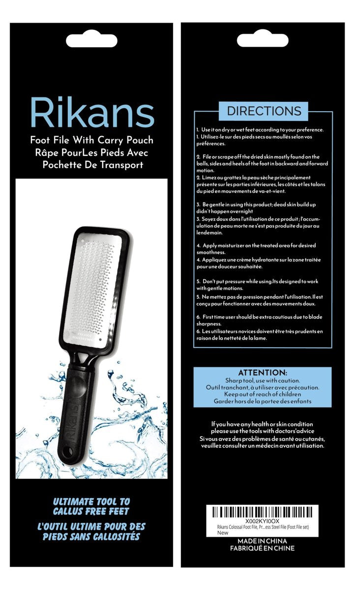 Rikans Colossal Foot File Set - Professional Stainless Steel Callus Remover for Wet or Dry Skin - 2-Pack Coarse Foot Rasp - görsel 5