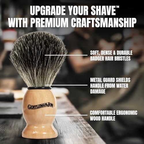 Gentleman Jon Straight Razor Shaving Kit – Vintage Wet Shave Grooming Set with Straight Edge Razor, Badger Hair Brush, Alum Block, Shave Soap, Bowl & Double Edge Safety Blades Avelisse