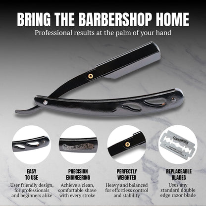 Gentleman Jon Straight Razor Shaving Kit – Vintage Wet Shave Grooming Set with Straight Edge Razor, Badger Hair Brush, Alum Block, Shave Soap, Bowl & Double Edge Safety Blades Avelisse