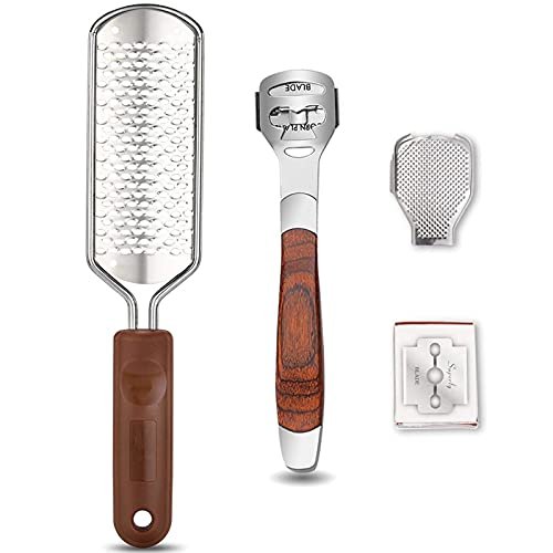 Colossal Foot Rasp & Wood Handle Callus Shaver – 10 Replacement Blades & 1 File Head, Pedicure Foot File Kit, Heel Scraper for Feet - görsel 2