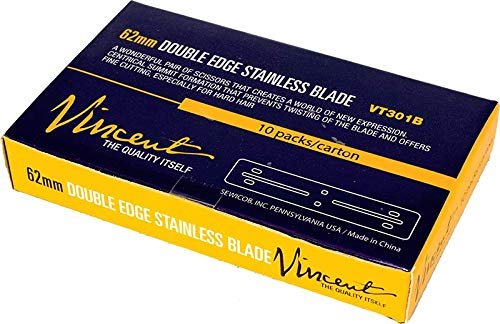 Vincent 62mm Double Edge Razor Blades - Premium Stainless Steel, 10 Count (Pack of 10) - görsel 1