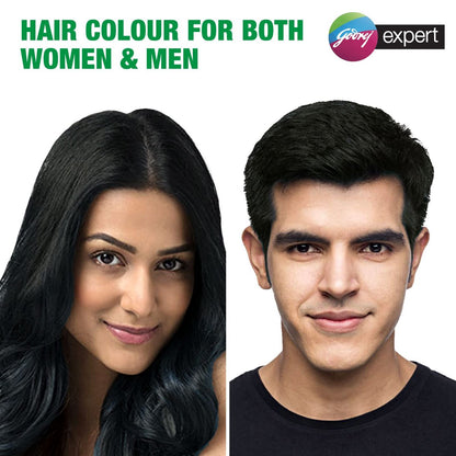 Godrej Expert Rich Crème Hair Colour - Natural Black (Pack of 4) | Long-Lasting, Ammonia-Free