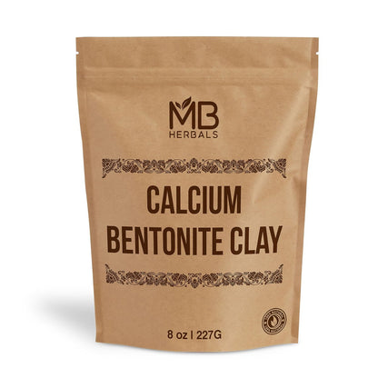 MB Herbals Calcium Bentonite Clay Powder - 8 oz (227g) - Fragrance Free Detox Clay for Face Masks & Soap Making - Suitable for Oily Skin Avelisse