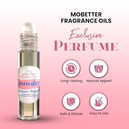 MOBETTER FRAGRANCE OILS Powder Fresh Scent Perfume Fragrance Body Oil Unisex - 0.33 Fl Oz