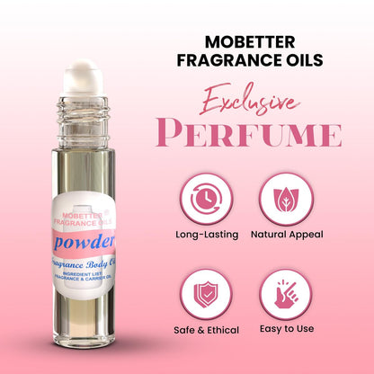 MOBETTER FRAGRANCE OILS Powder Fresh Scent Perfume Fragrance Body Oil Unisex - 0.33 Fl Oz