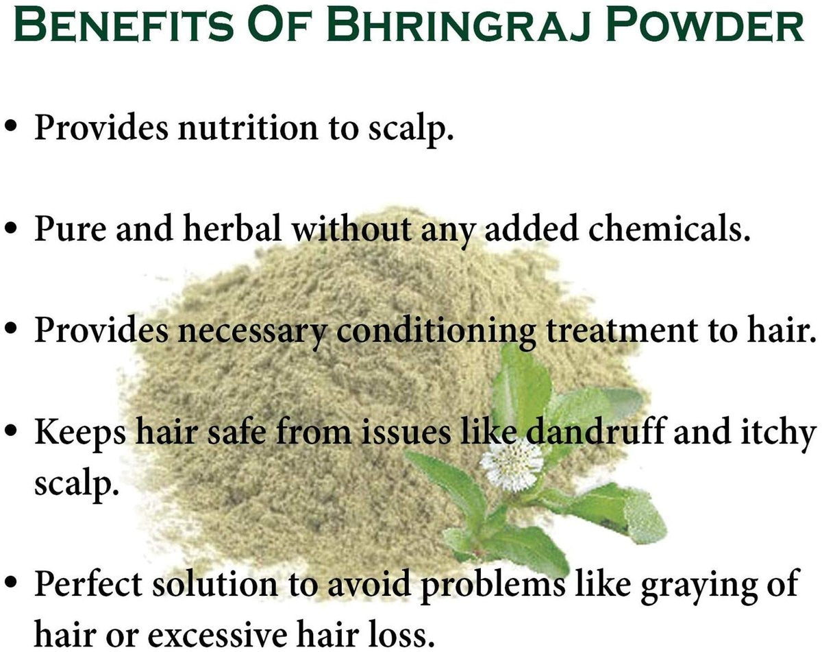 Herbs Botanica Organic Bhringraj Powder – Eclipta Alba False Daisy for Natural Hair Nourishment (5.3 oz / 150 gms) Avelisse