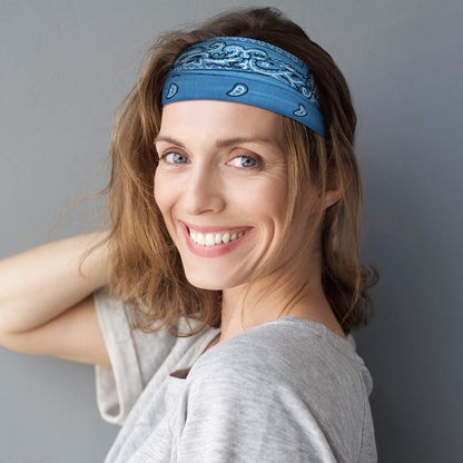 WILLBOND 10 Pack Wide Bandana Headbands for Women - Non-Slip Paisley Crystal Hairband, Elastic Boho Bling Rhinestone Head Wrap, Stretchy Turban for Sports Yoga Gym Workout Avelisse