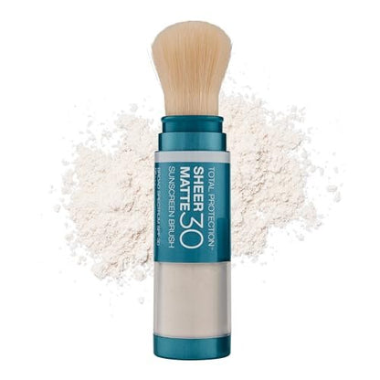 Colorescience Total Protection Sheer Matte SPF 30 Sunscreen Brush – Oil-Absorbing Mineral Powder for Oily & Acne-Prone Skin, Unscented, 0.15 oz Avelisse