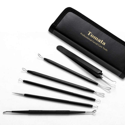 Professional Blackhead Remover Pimple Popper Tool Kit – 6 Piece Stainless Steel Comedone Extractor Set