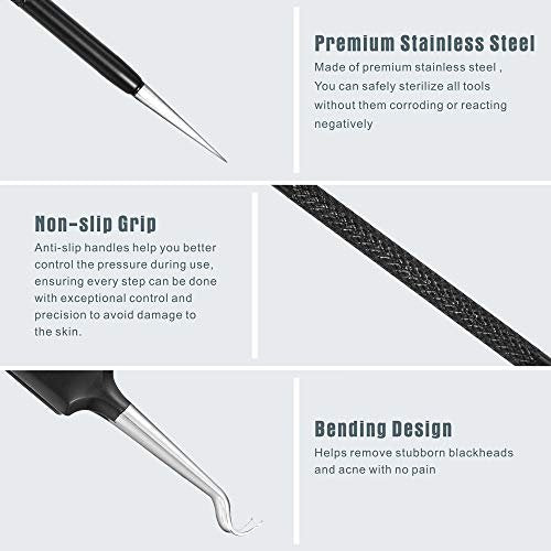 Professional Blackhead Remover Pimple Popper Tool Kit – 6 Piece Stainless Steel Comedone Extractor Set - görsel 8