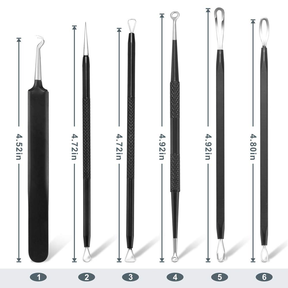 Professional Blackhead Remover Pimple Popper Tool Kit – 6 Piece Stainless Steel Comedone Extractor Set - görsel 5