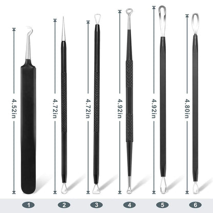 Professional Blackhead Remover Pimple Popper Tool Kit – 6 Piece Stainless Steel Comedone Extractor Set