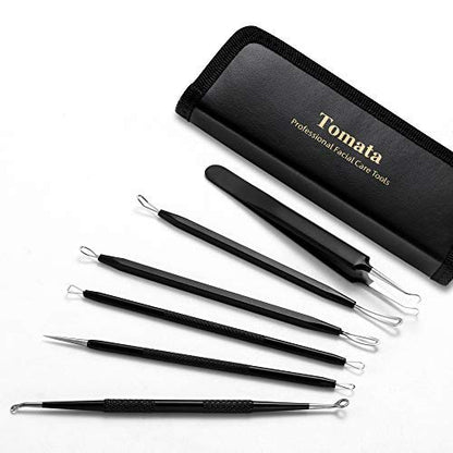 Professional Blackhead Remover Pimple Popper Tool Kit – 6 Piece Stainless Steel Comedone Extractor Set