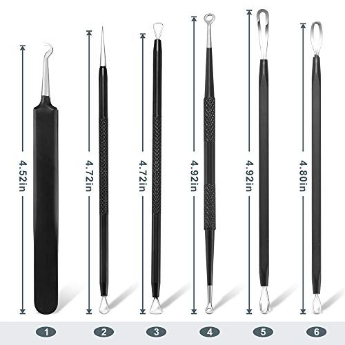 Professional Blackhead Remover Pimple Popper Tool Kit – 6 Piece Stainless Steel Comedone Extractor Set - görsel 6
