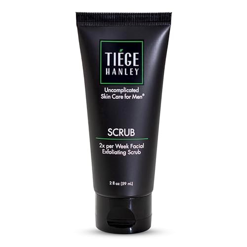 Tiege Hanley Exfoliating Face Wash for Men - Gentle Fragrance-Free Face Scrub with Apricot Seed Powder, Vitamin B3, & Allantoin, Cooling Exfoliator for Sensitive Skin, 2 FL Oz Avelisse