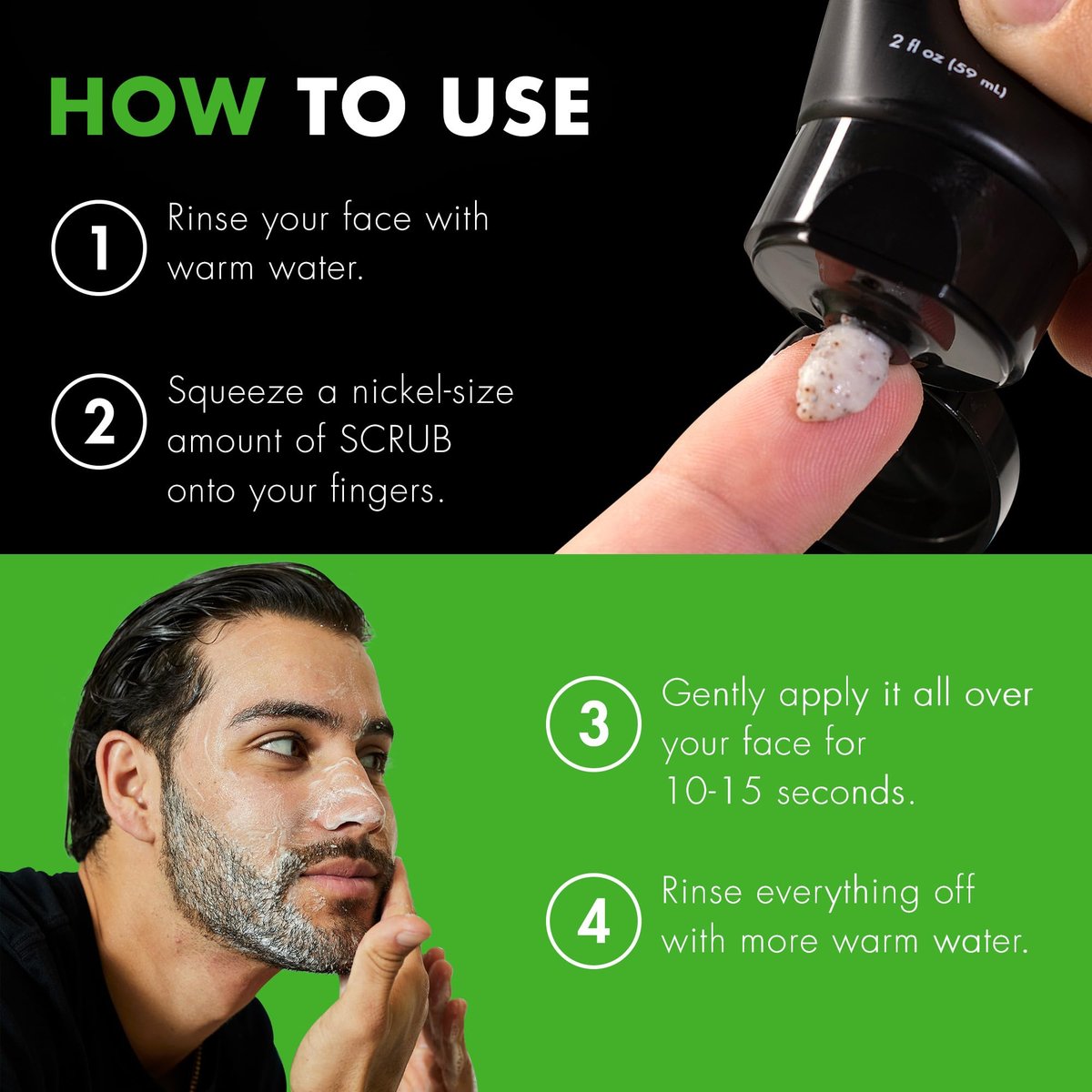 Tiege Hanley Exfoliating Face Wash for Men - Gentle Fragrance-Free Face Scrub with Apricot Seed Powder, Vitamin B3, & Allantoin, Cooling Exfoliator for Sensitive Skin, 2 FL Oz Avelisse